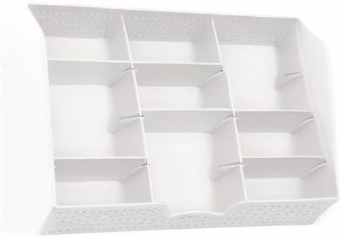 Simple Houseware Drawer Organizer Tray with 9 Adjustable Compartments, White