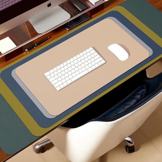 HOMIEAZICOZI Leather Desk Mat - Non-Slip PU Desk Pad for Office and Home - Desk Organization and Accessories - Ideal for Large Mouse Pad and Desk Mats on Top of Desks (Pink,31.5''x 15.7'') (DPD-P-M)