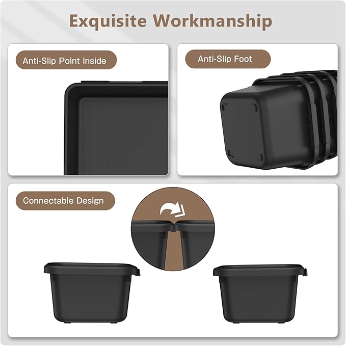 【More Larger Size】A-LUGEI【69 PCS-5 Size】 Tool Box Organizer Tray Divider Set【Black】 Desk Drawer Organizer Bin, Garage Organization and Storage Toolbox for Rolling Tool Chest Cart WorkBench Part Widget