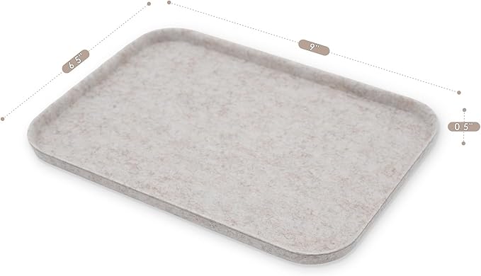 Welaxy Felt tray Lid for Storage Bins Drawer Organizer bin cap of box catchall entryway holder sleek minimalist lifestyle (Oatmeal Lid, S)