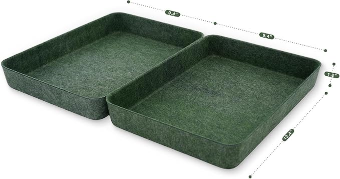 Welaxy 2-piece Office desk drawer organizer tray letter-size documents paper book file Folder Holder storage bins (Forest Green)