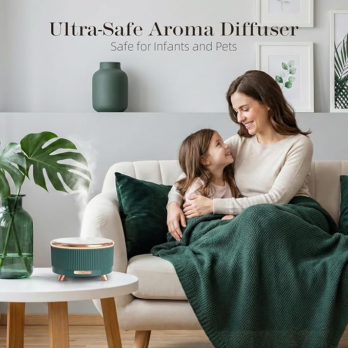500ML Essential Oil Diffuser: Ultrasonic Aroma Diffuser with Remote Control for Spa Hotel Yoga Room - Humidifier for Bedroom with 7-Color Night Lights & Auto Shut-Off for Nursery/Women Home Relaxation