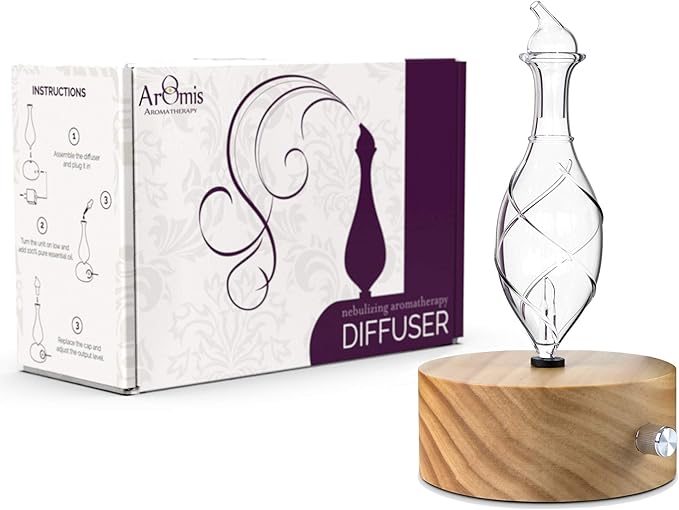 Wood and Glass Essential Oil Diffuser - Solum Lux Vitis - Aromatherapy Diffuser - Essential Oil Nebulizer