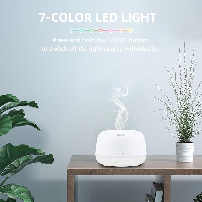 300ML Essential Oil Diffuser with Remote Control, Aromatherapy Diffuser with 7-Color Changing LED Light for Small Rooms, Office, and Home