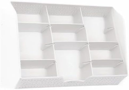 Simple Houseware Drawer Organizer Tray with 9 Adjustable Compartments, White