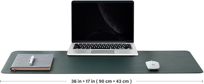 Cork Desk Mat - Dual-Sided Desk Pad for Office and Home - Desk Organization and Accessories - Ideal for Large Mouse Pad and Desk Mats on Top of Desks(Dark Green,90cmx 43cm)