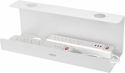 VIVO Under Desk 17 inch Extra Deep Cable Management Tray, Power Strip Holder, Cord Organizer, Wire Tamer for Office and Home, White, DESK-AC16-1CW