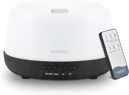 300ML Essential Oil Diffuser with Remote Control, Aromatherapy Diffuser with 7-Color Changing LED Light for Small Rooms, Bedroom, and Home