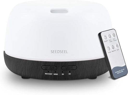 300ML Essential Oil Diffuser with Remote Control, Aromatherapy Diffuser with 7-Color Changing LED Light for Small Rooms, Bedroom, and Home