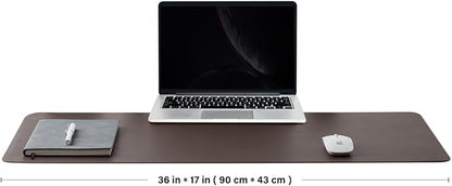 Leather Desk Mat - Non-Slip PU Desk Pad for Office and Home - Desk Organization and Accessories - Ideal for Large Mouse Pad and Desk Mats on Top of Desks (Coffee,36"x 17")