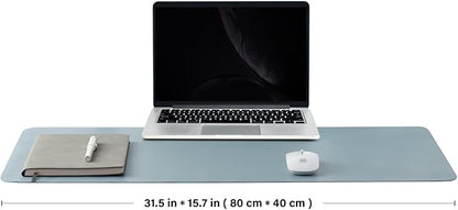 Cork Desk Mat - Dual-Sided Desk Pad for Office and Home - Desk Organization and Accessories - Ideal for Large Mouse Pad and Desk Mats on Top of Desks(Light Blue,80cmx 40cm)