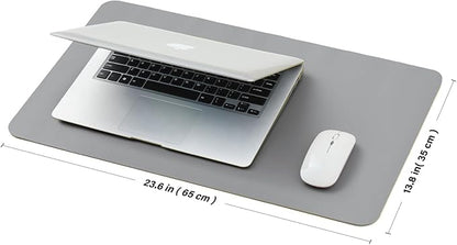 Cork Desk Mat - Small Dual-Sided Desk Pad for Office and Home - Desk Organization and Accessories - Ideal for Large Mouse Pad and Small Desk Mats on Top of Desks(Gray,23.6"x 13.8")