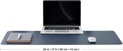 Cork Desk Mat - Dual-Sided Desk Pad for Office and Home - Desk Organization and Accessories - Ideal for Large Mouse Pad and Desk Mats on Top of Desks(Dark Blue,90cmx 43cm)