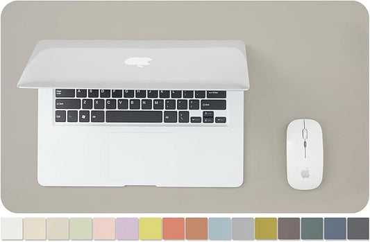 Leather Desk Mat - Small Non-Slip PU Desk Pad for Office and Home - Desk Organization and Accessories - Ideal for Large Mouse Pad and Small Desk Mats on Top of Desks (Light Gray,23.6"x 13.8")