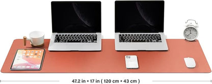 Large Cork Desk Mat - 47.2"x 17" Desk Pad for Office and Home - Ideal for Large Mouse Pad and Desk Mats on Top of Desks(Orange)