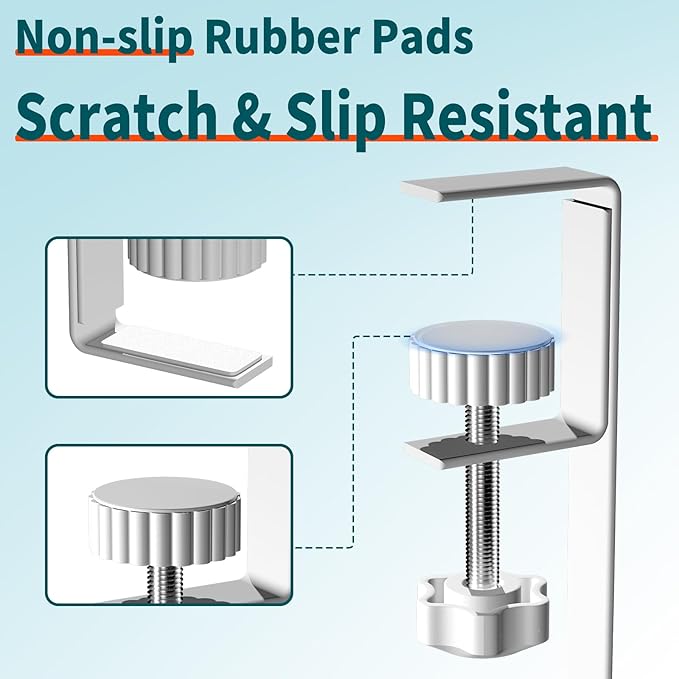 Under Desk Cable Management Tray White, No Drill Desk Cable Management Organizer with Clamp for Desk Wire Management, PC Cord Organizer Accessories & Workspace Organizers for Office, Home