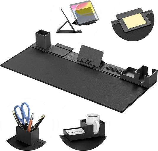 KDD Desk Pad Mat Set, 6 in 1 Mouse Mat with Magnetic Desktop Storage Accessories DIY Feature for Phone and Tablet Stand/Cup Holder/Pen Card Holder/Cable Management for Home Office Accessories