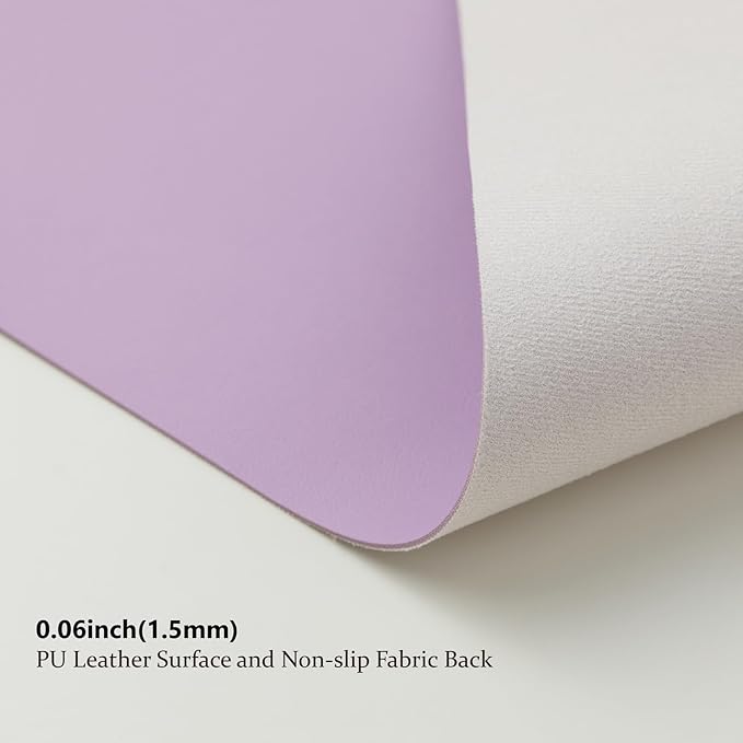 Large Desk Mat - 47.2"x 17" Non-Slip PU Desk Pad for Office and Home - Ideal for Large Mouse Pad and Desk Mats on Top of Desks(Purple)