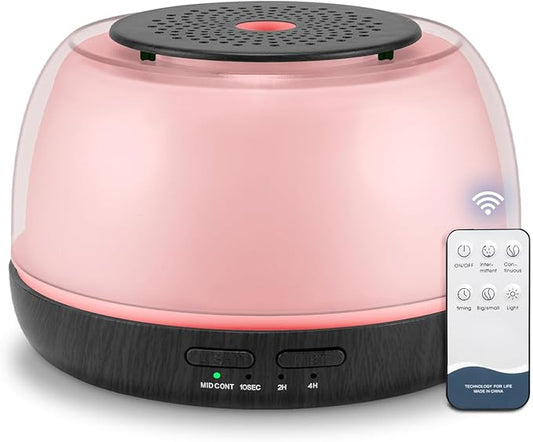 300ML Essential Oil Diffuser - 8-Hour Aromatherapy with Remote Control, 7-Color LED Lights, 4 Timer Settings for Home