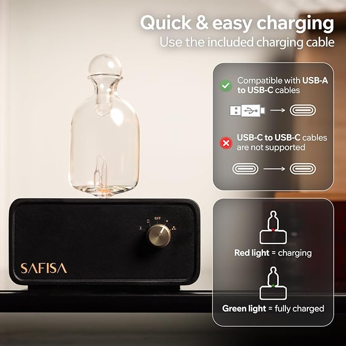 Waterless Essential Oil Diffuser, Scent Diffuser for Home, 700 Sq. Ft., Portable Waterless Diffuser, Nebulizing Cold Air Cordless Diffuser for Large Room, Rechargeable, Smart, Hotel-Style