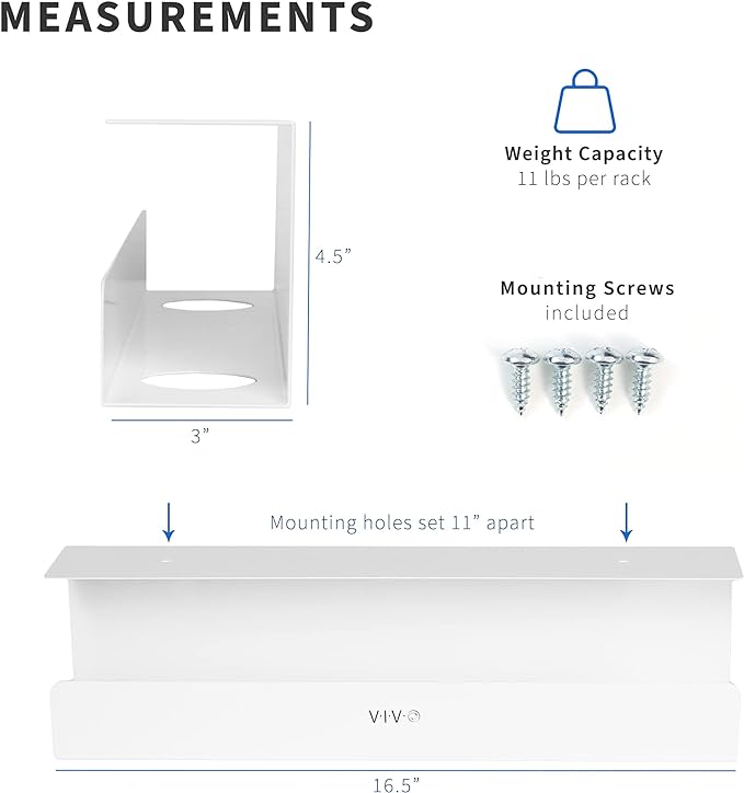 VIVO 2 Pack Under Desk 17 inch Cable Management Tray, Cord Organizer, Home Office Desk Accessories, White, DESK-AC06-2CW