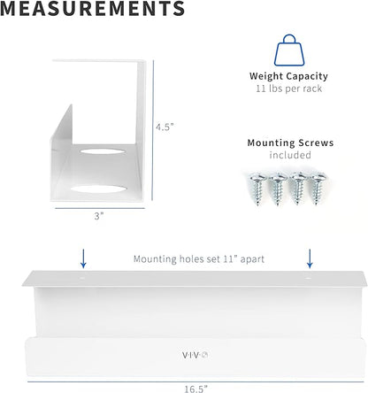 VIVO 2 Pack Under Desk 17 inch Cable Management Tray, Cord Organizer, Home Office Desk Accessories, White, DESK-AC06-2CW