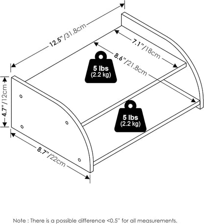 Furinno CLASSIC Desk Organizers and Accessories, 2-Tier Monitor Riser, Office Organization, Desk Top Book Shelf, for Office Supplies, Office Desk Accessories, Dark Espresso