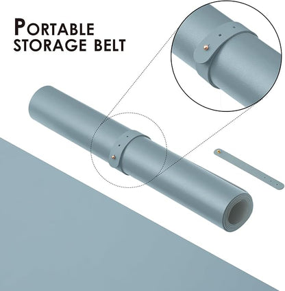 Leather Desk Mat - Non-Slip PU Desk Pad for Office and Home - Desk Organization and Accessories - Ideal for Large Mouse Pad and Desk Mats on Top of Desks (Light Blue,27.6"x 13.8")