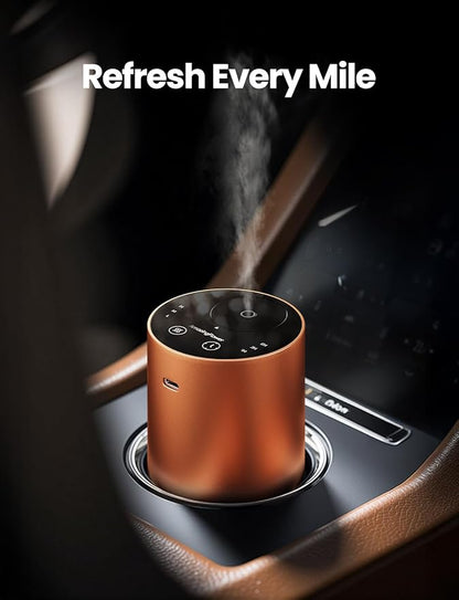 Waterless Essential Oil Diffuser, Rechargeable Scent Diffusers with 3 Mist Levels & Timers, Portable Aromatherapy Diffuser for Home Car Room Studio Office, Cosmic Orange