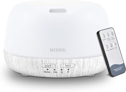 300ML Essential Oil Diffuser with Remote Control, Aromatherapy Diffuser with 7-Color Changing LED Light for Bedroom, Home