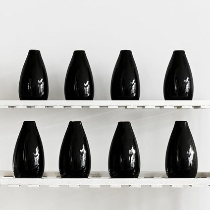 Modern Black Small Ceramic Vase Set of 16 for Living Room Bedroom 4.13'' Minimalist Fresh Flower Vases for Home Decor Office Fireplace Centerpieces Nordic Style Gift for Fake Plant 16 Pack