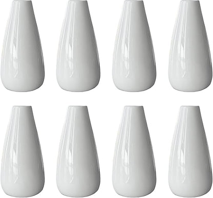 Modern White Ceramic Vase Set of 8 for Living Room Bedroom 5.1'' Minimalist Fresh Flower Vases for Home Decor Office Fireplace Centerpieces Nordic Style Gift for Fake Plant 8 Pack
