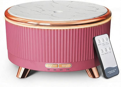 500ML Large Capacity Essential Oil Diffuser, Ultrasonic Aromatherapy Diffuser with 7 Color LED Lights with Remote Control, Cool Mist Humidifier, Timed Mist, Auto Shut-Off (Pink)