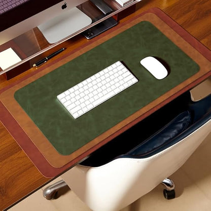 Distressed Leather Desk Mat - Non-Slip PU Desk Pad for Office and Home - Desk Organization and Accessories - Ideal for Large Mouse Pad and Desk Mats on Top of Desks(Mahogany,36"x 17")