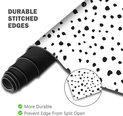 ToLuLu Extended Gaming Mouse Pad, Memory Foam Ergonomic Keyboard Mouse Wrist Rest Support Set, Large Desk Mat with Stitched Edges, Non-Slip Base Mousepad for Home Office Game and Study, Polka Dots