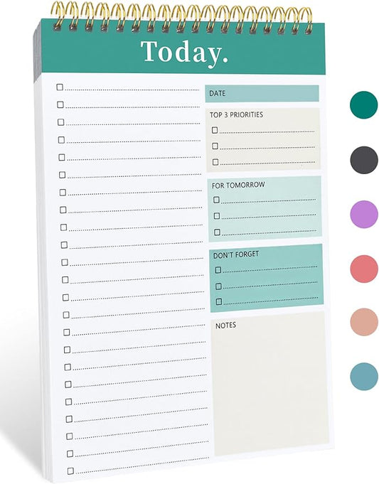 To Do List Notepad - To Do List Notebook for Work with 52 Sheets, Undated Daily Planner Perfect for Enhanced Productivity and Goal Achievement - Green