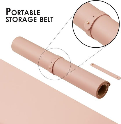 Cork Desk Mat - Dual-Sided Desk Pad for Office and Home - Desk Organization and Accessories - Ideal for Large Mouse Pad and Desk Mats on Top of Desks(Pink,36"x 17")