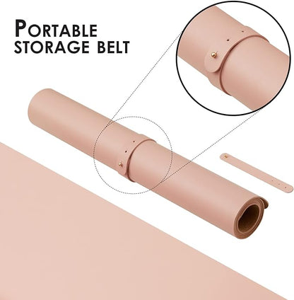 Cork Desk Mat - Small Dual-Sided Desk Pad for Office and Home - Desk Organization and Accessories - Ideal for Large Mouse Pad and Small Desk Mats on Top of Desks(Pink,23.6"x 13.8")