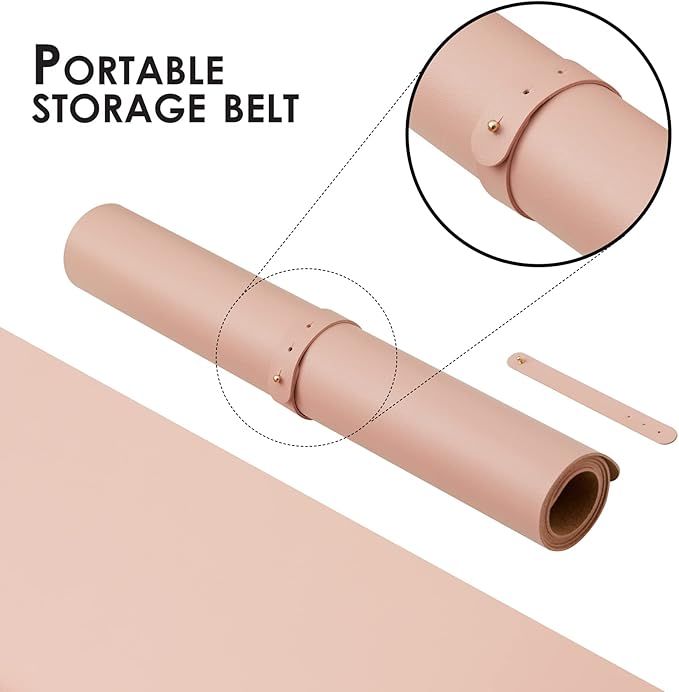 Large Cork Desk Mat - 47.2"x 17" Desk Pad for Office and Home - Ideal for Large Mouse Pad and Desk Mats on Top of Desks(Pink)