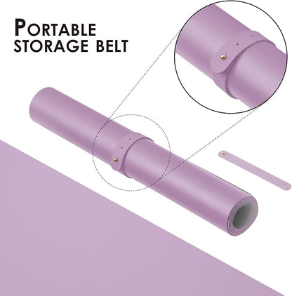 Large Desk Mat - 47.2"x 17" Non-Slip PU Desk Pad for Office and Home - Ideal for Large Mouse Pad and Desk Mats on Top of Desks(Purple)