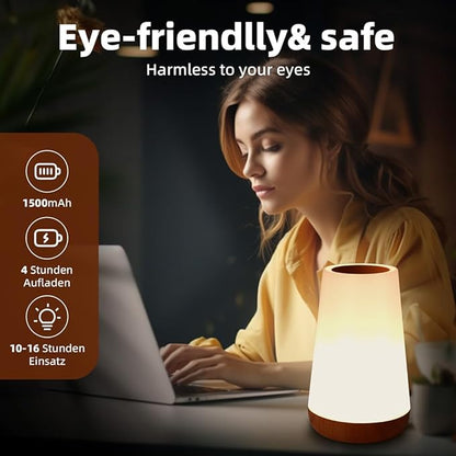 Luxxflour Night Light Lamp, Dimmable Touch Lamp for Bedroom, Portable Table Bedside Lamp, 5 Brightness & 13 RGB Colors, Night Lights for Perfect for Bedroom, Living Room, and Home Decor