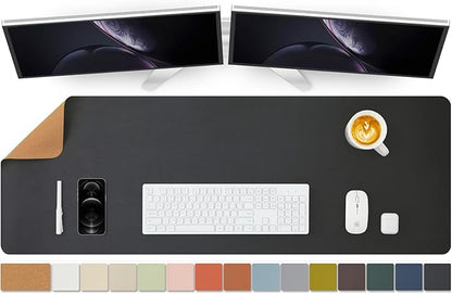 Large Cork Desk Mat - 47.2"x 17" Desk Pad for Office and Home - Ideal for Large Mouse Pad and Desk Mats on Top of Desks(Black)