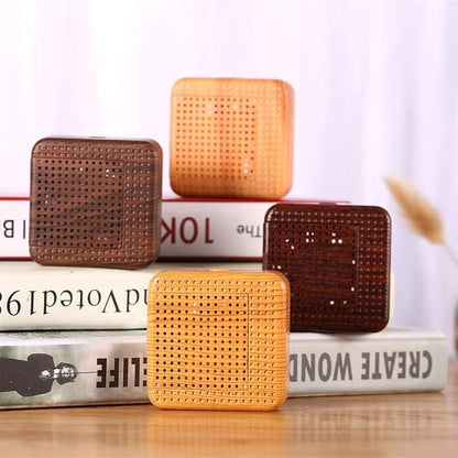 Weljoy Wood Grain Portable Diffuser for Essential Oils – Car or Travel, Mini Size, Quiet, Waterless, Re-Chargeable Battery or USB (Dark Brown)