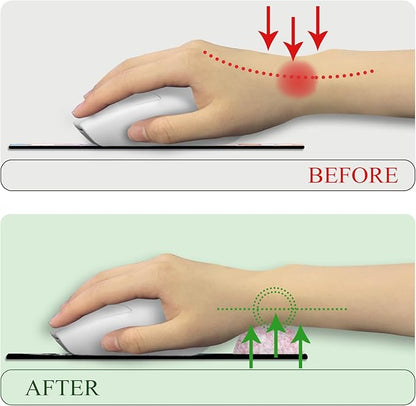 Pink Ergonomic Mouse Pad with Wrist Rest, Funny Gaming Mousepad Wrist Support with Non-Slip Pain Relief PU Base, Cute Computer Mouse Pads for Desk Pink Office Desk Accessories Decor Supplies