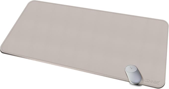 CENNBIE 39.3" x 19.6" Leather Desk mat,Desk mats on top of desks, Perfect Desk Mate for Office and Home, Rectangular, Large(Cream Color)