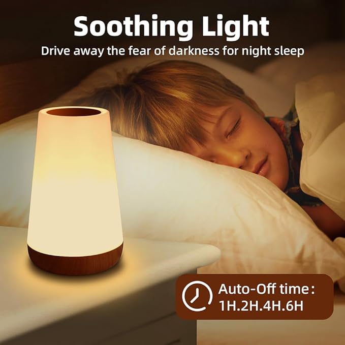 Luxxflour Night Light Lamp, Dimmable Touch Lamp for Bedroom, Portable Table Bedside Lamp, 5 Brightness & 13 RGB Colors, Night Lights for Perfect for Bedroom, Living Room, and Home Decor
