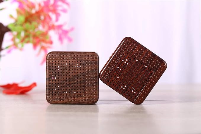 Weljoy Wood Grain Portable Diffuser for Essential Oils – Car or Travel, Mini Size, Quiet, Waterless, Re-Chargeable Battery or USB (Dark Brown)