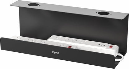 VIVO Under Desk 17 inch Extra Deep Cable Management Tray, Power Strip Holder, Cord Organizer, Wire Tamer for Office and Home, Black, DESK-AC16-1C