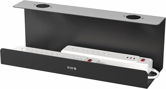 VIVO Under Desk 17 inch Extra Deep Cable Management Tray, Power Strip Holder, Cord Organizer, Wire Tamer for Office and Home, Black, DESK-AC16-1C