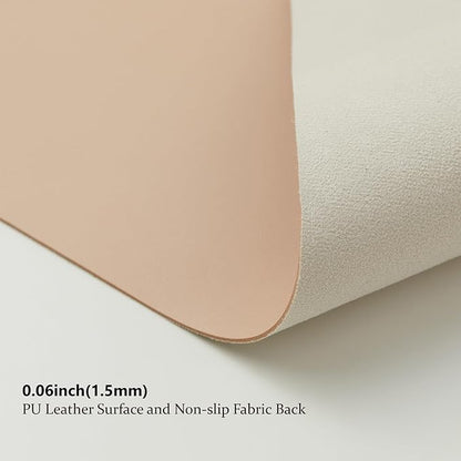 Large Desk Mat - 47.2"x 17" Non-Slip PU Desk Pad for Office and Home - Ideal for Large Mouse Pad and Desk Mats on Top of Desks(Apricot)